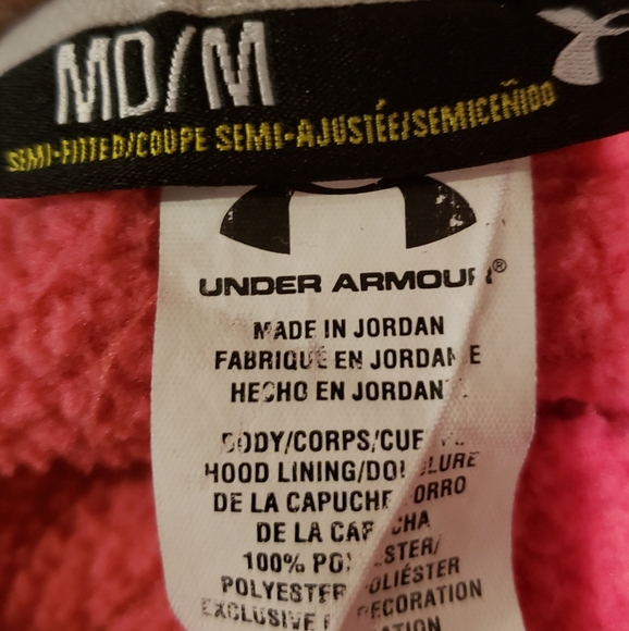 UNDER ARMOUR girl's pink with mossy oak design hoodie - Picture 5 of 5